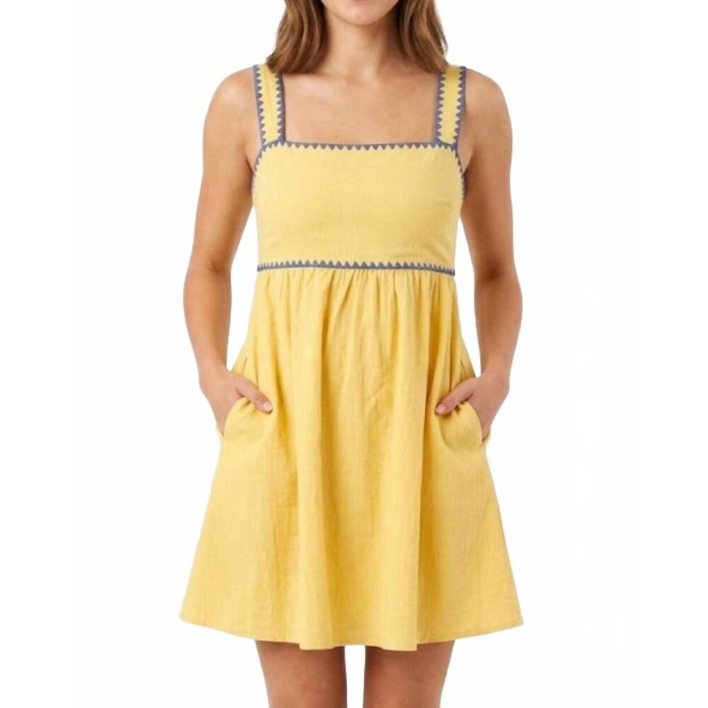NEW IN FEBRUARY mini dress with back tie in yellow